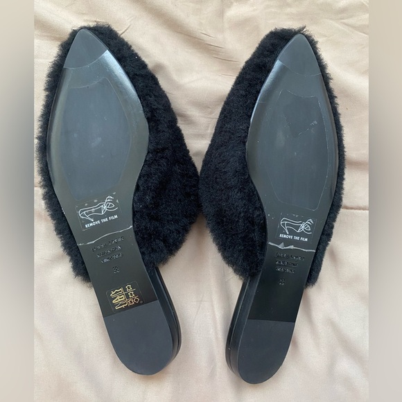 Jenni Kayne Shearling Mule slide size 38 black - Picture 2 of 3